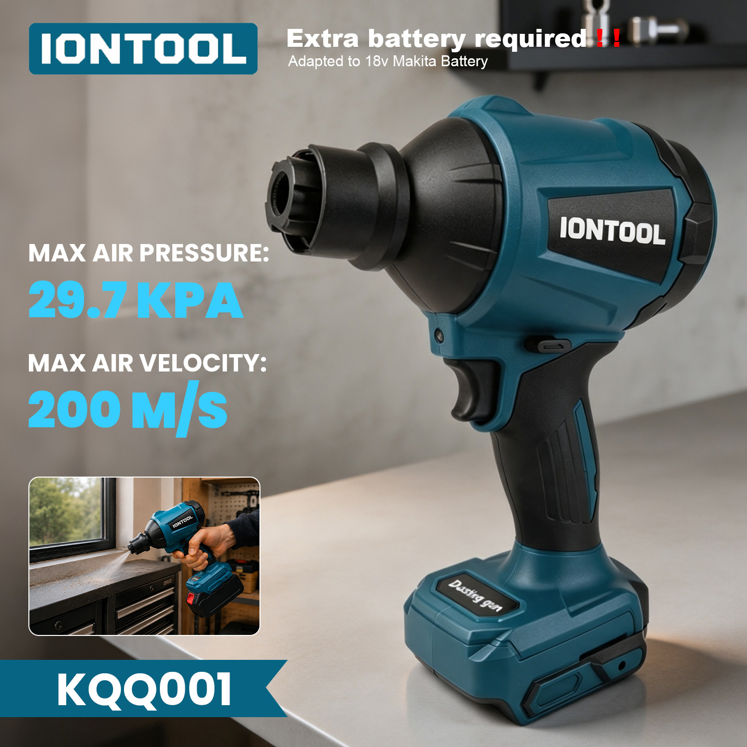 Workshop Cleaning Tools - Souffleur d'air IONTOOL 29,7 kPa 200