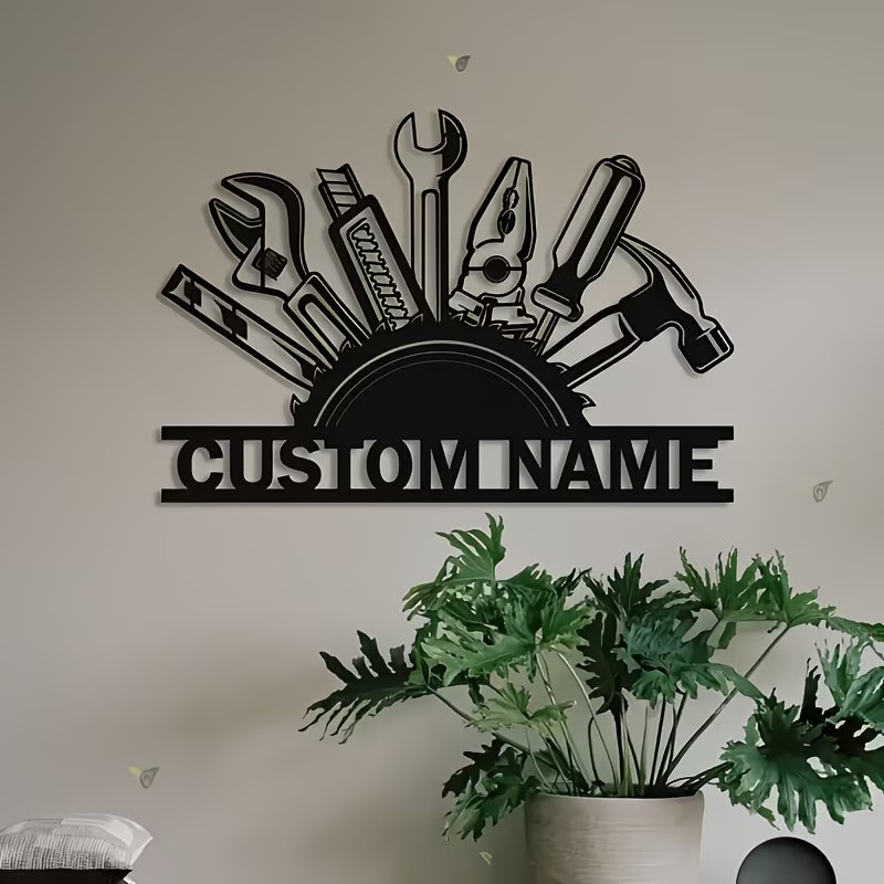 Workshop Tools And Names - Décoration murale en métal personnalisée -
