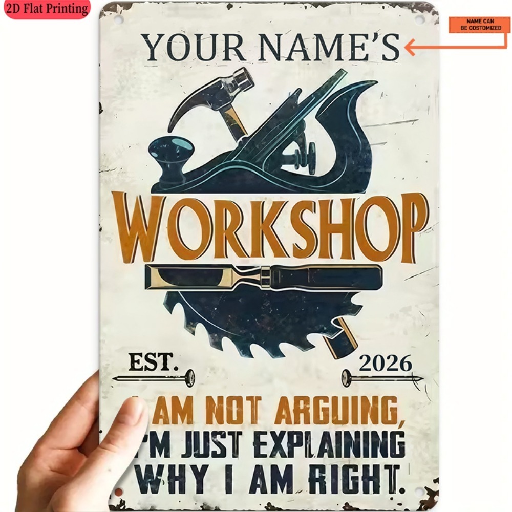 [2D Plat] 1 plaque métallique  - Workshop Tools And Names avis et prix