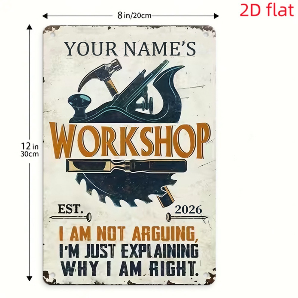 [2D Plat] 1 plaque métallique  - Workshop Tools And Names avis et prix