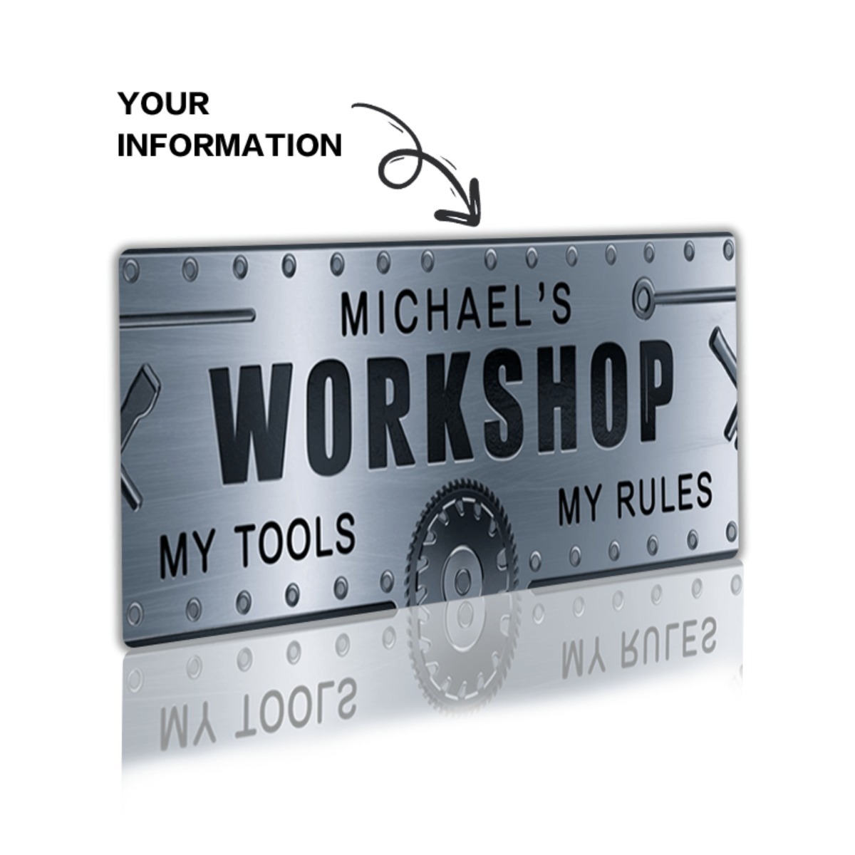 Plaque en aluminium personnali - Workshop Tools And Names avis et prix
